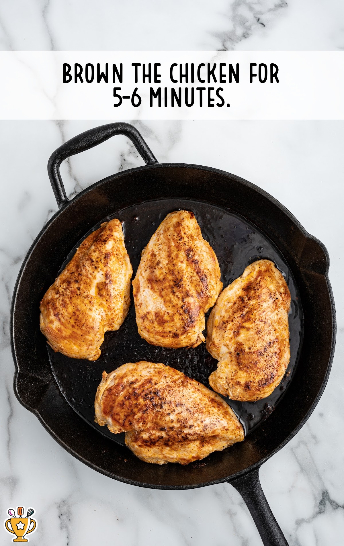 Pan Seared Chicken in a skillet