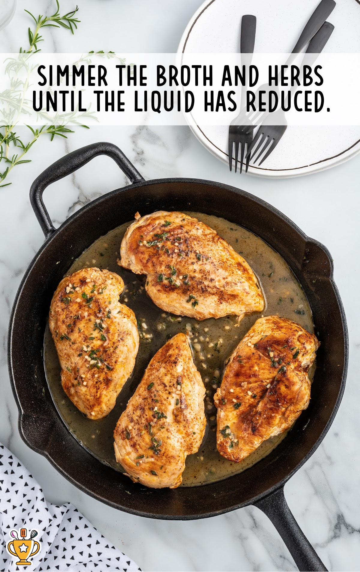 Pan Seared Chicken in skillet