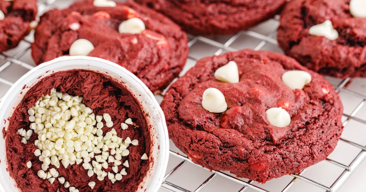 Red Velvet Cookies on a rack