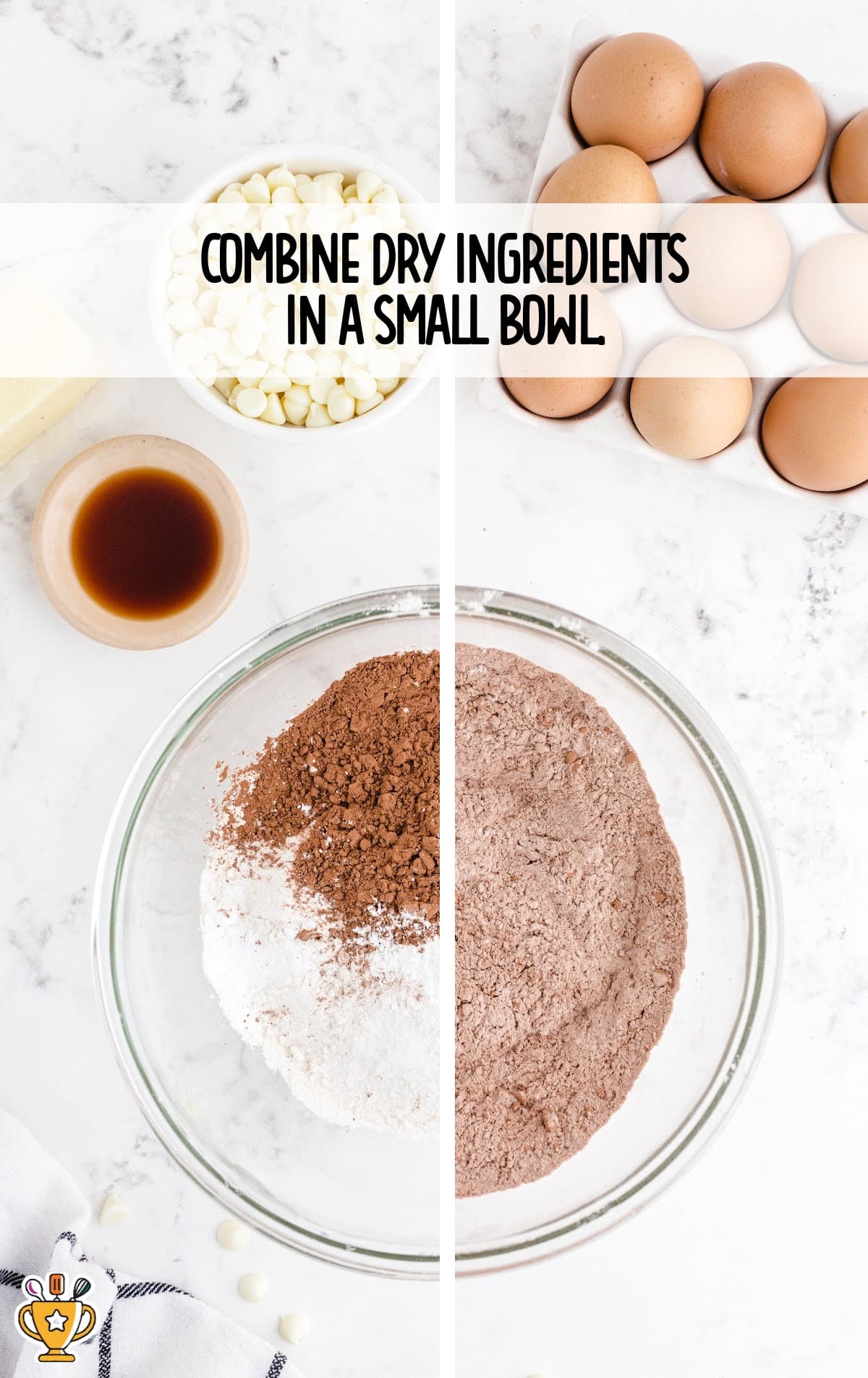 combining dry ingredients in a small bowl