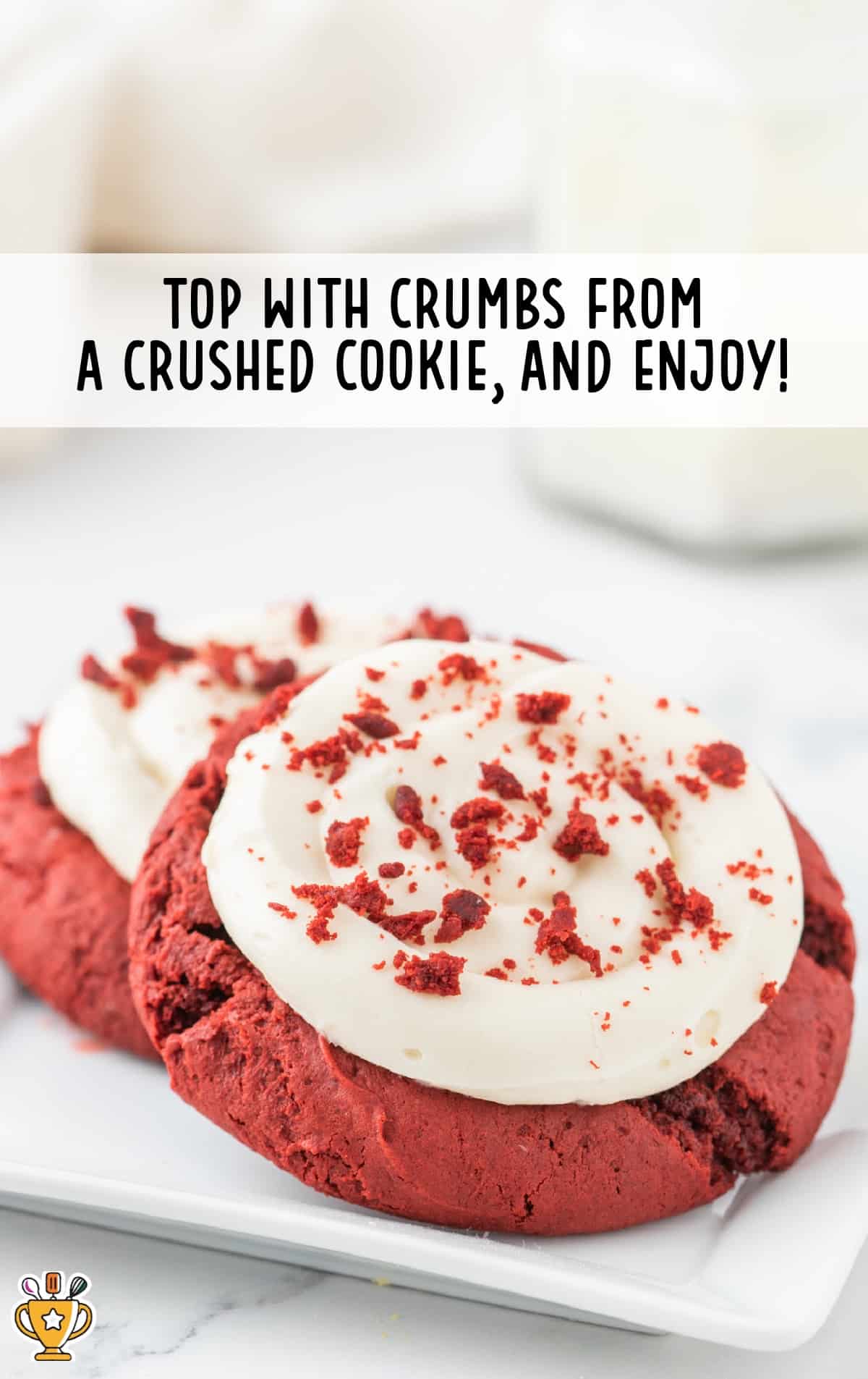 Red Velvet Cream Cheese Cookies on a plate
