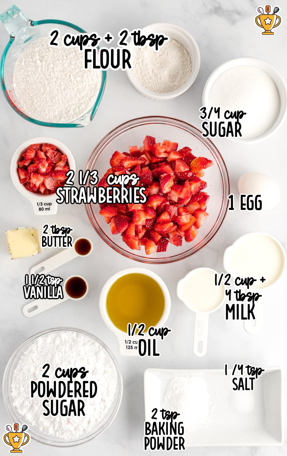 ingredients for making Strawberry Bread