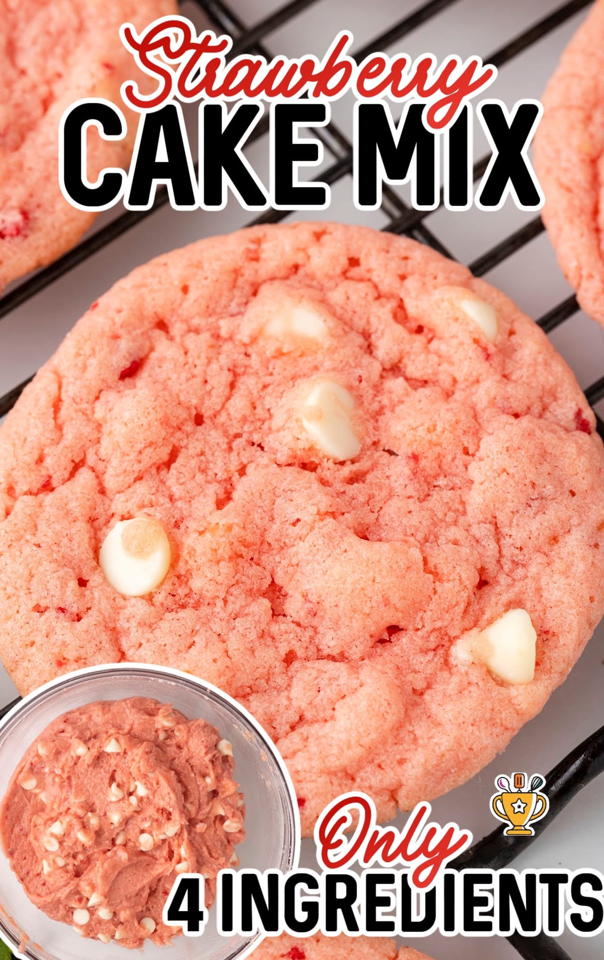 Strawberry Cake Mix Cookies
