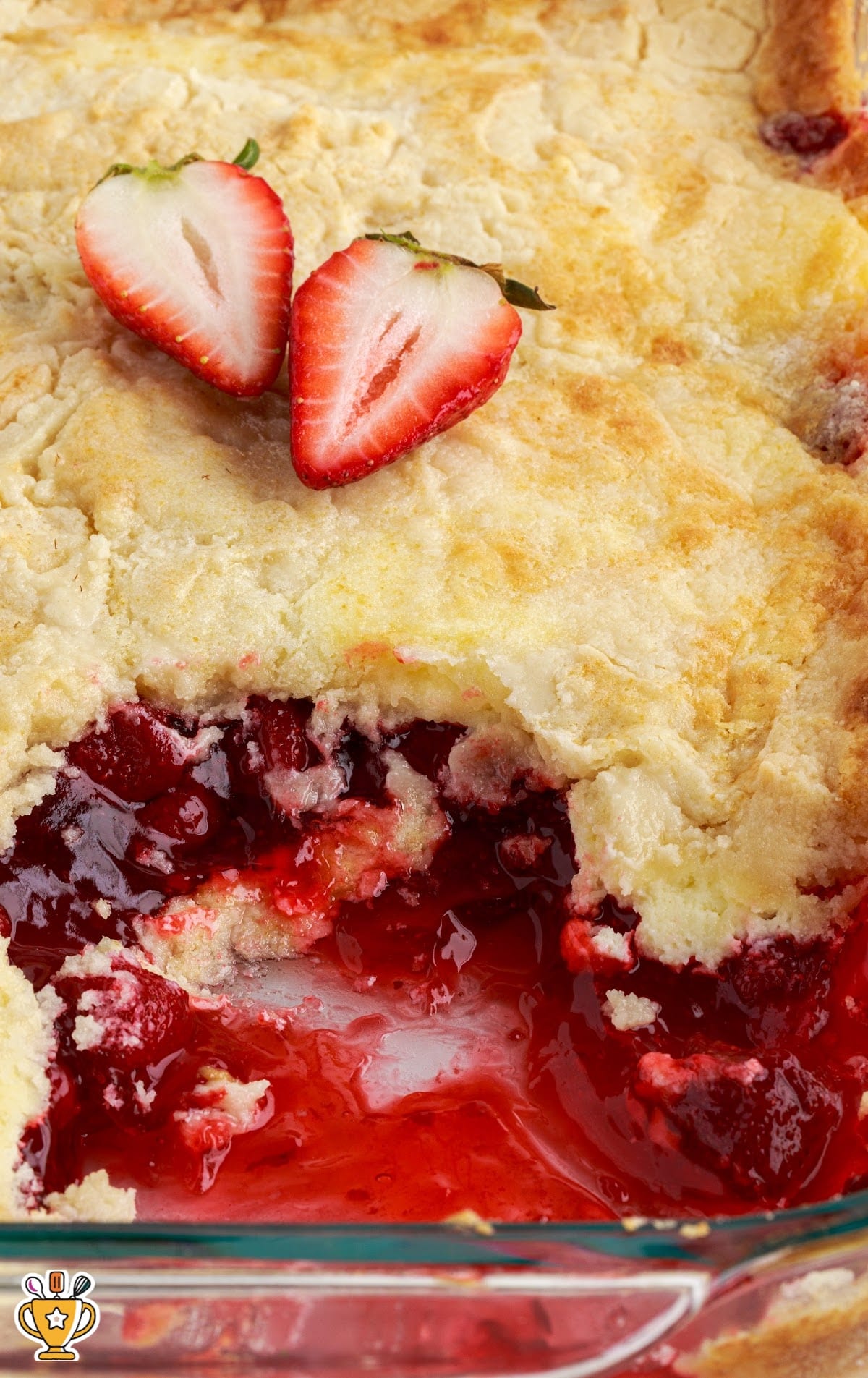Strawberry Cheesecake in a baking tin