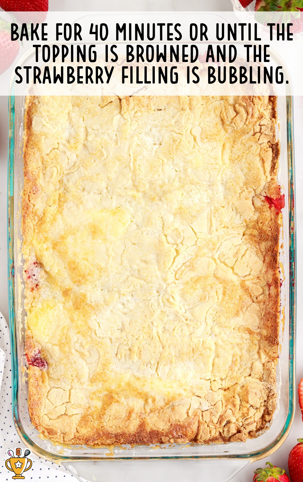 Strawberry Cheesecake in a baking dish