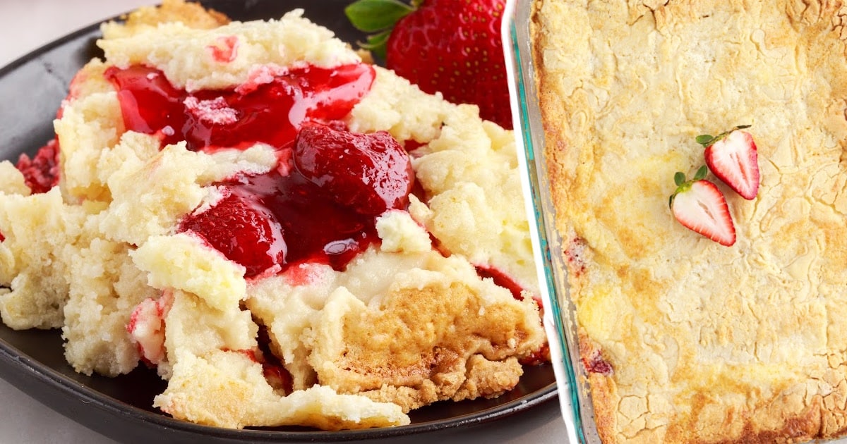 Strawberry Cheesecake on a plate and in a clear baking tin