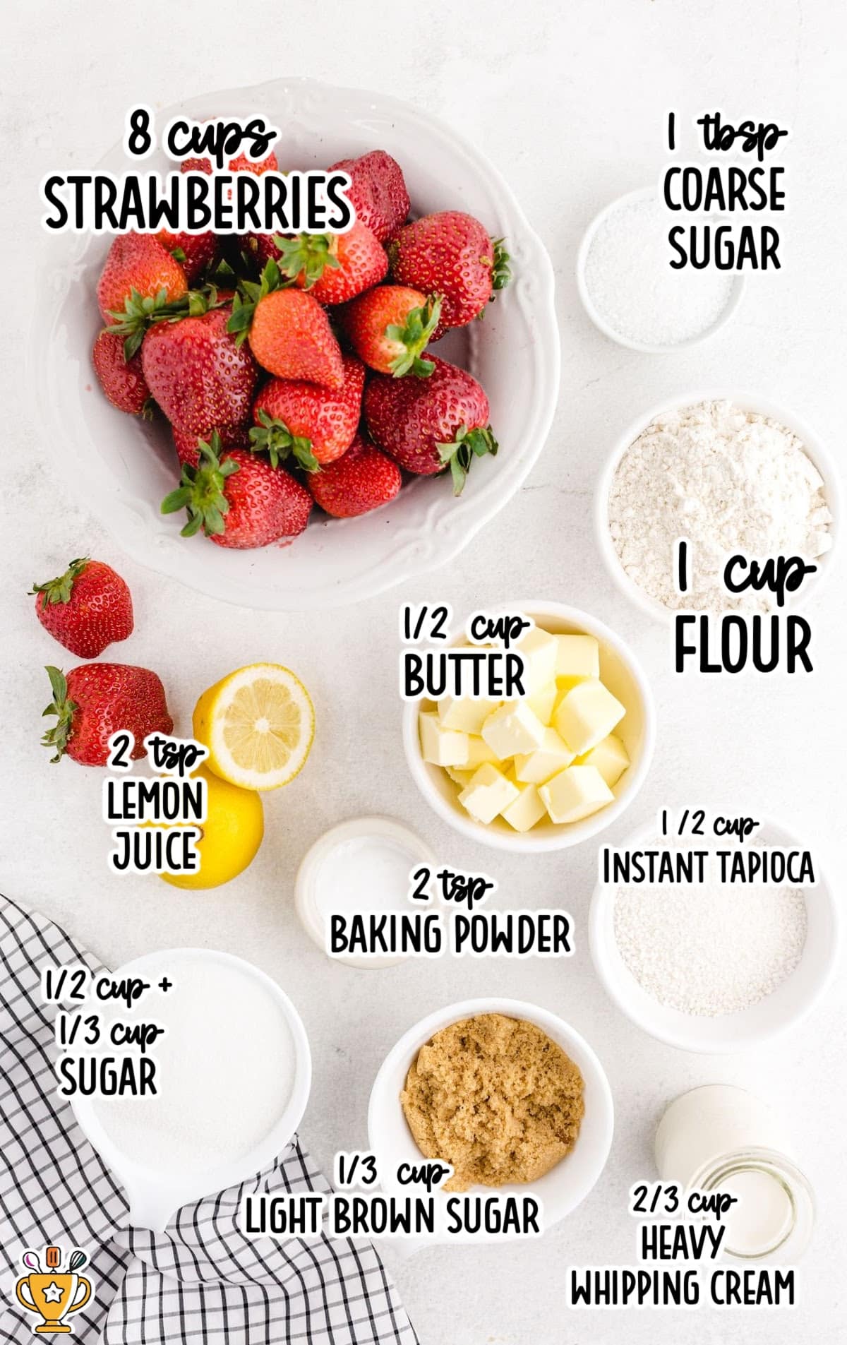 ingredients for making Strawberry Cobbler