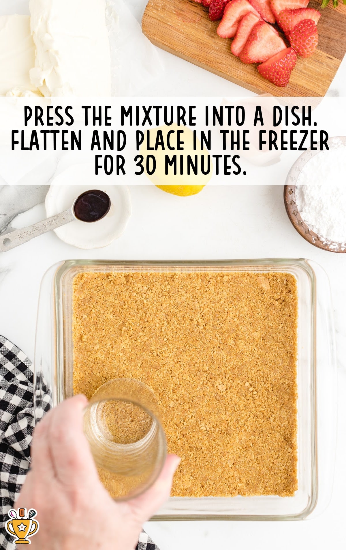 mixture pressed into a dish