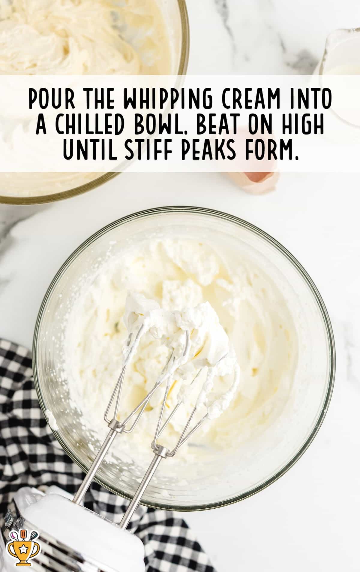 whipping cream poured in a bowl