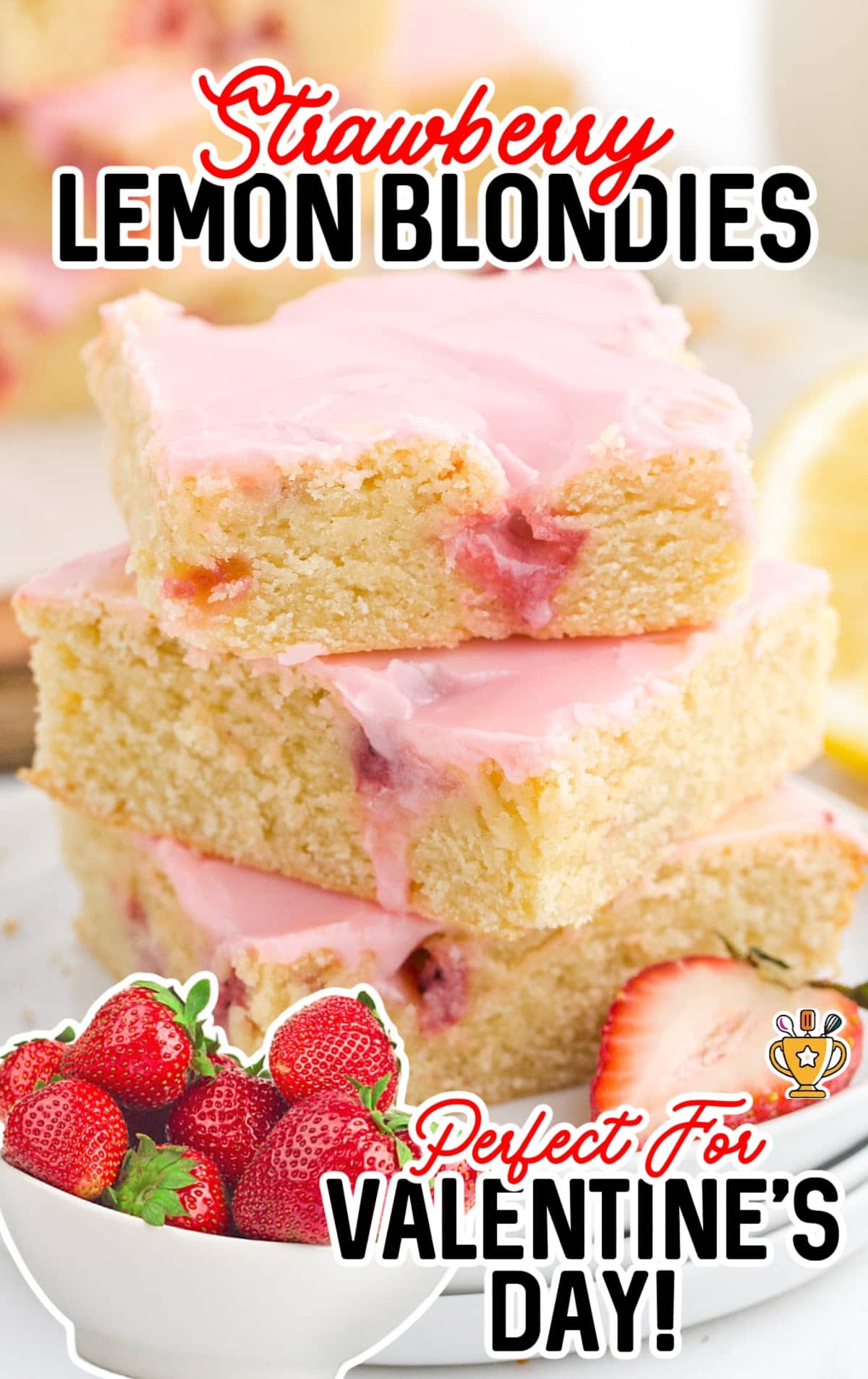 slices of Strawberry Lemon Blondies