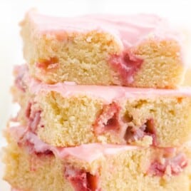slices of Strawberry Lemon Blondies