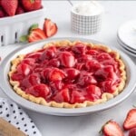 Strawberry Pie served on a plate