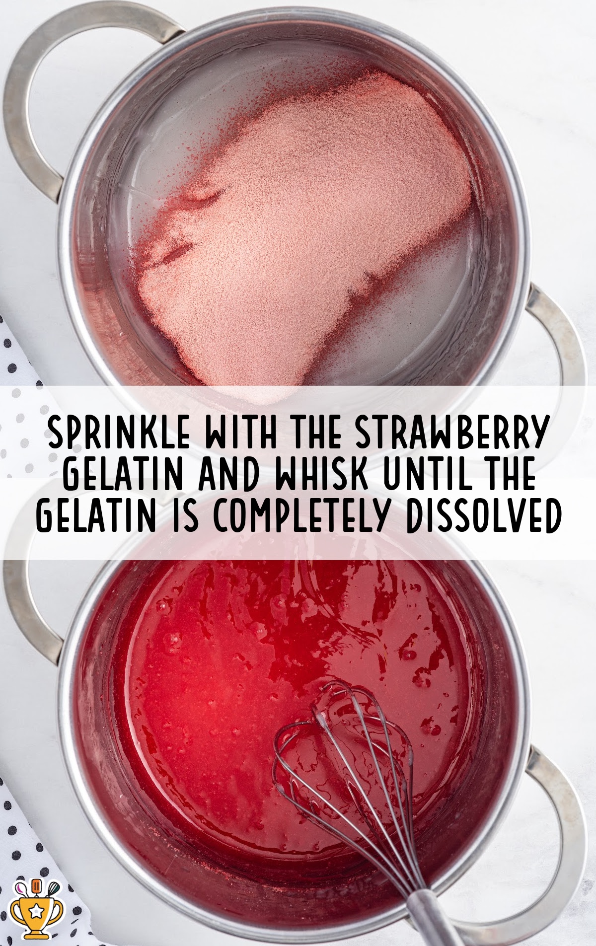 strawberry gelatin sprinkled in a pan
