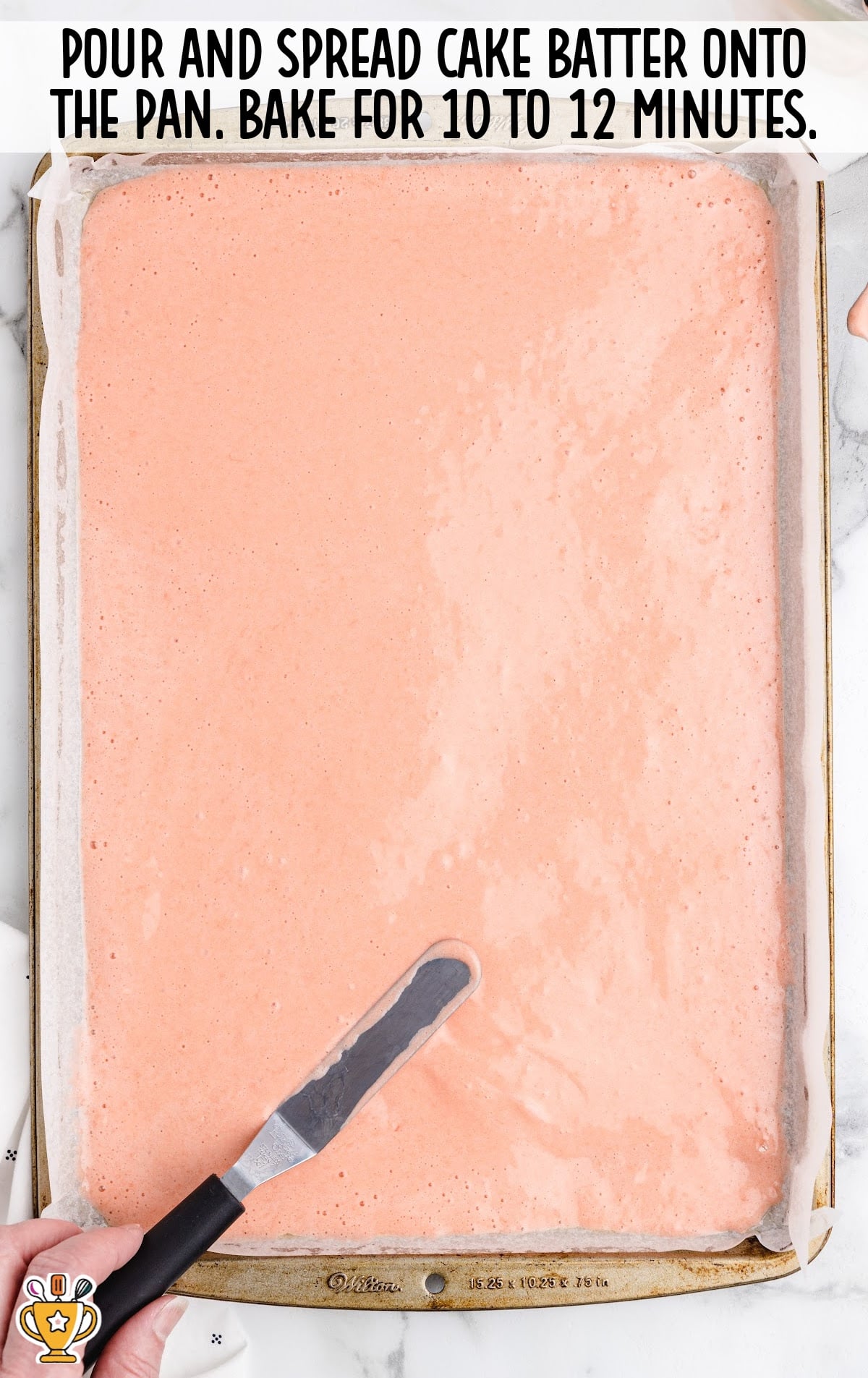 cake batter in a pan