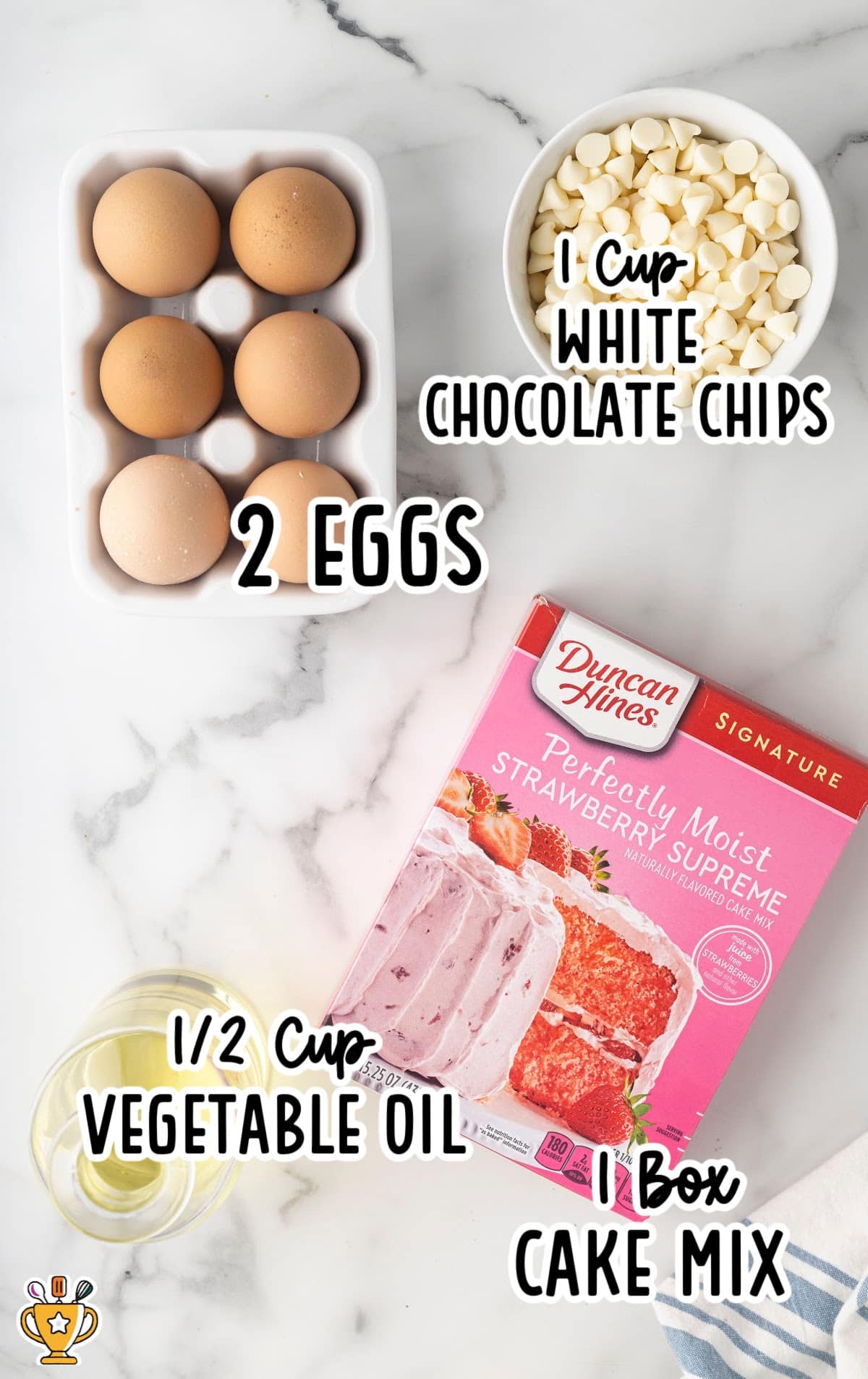 ingredients for making Strawberry Cake Mix Cookies