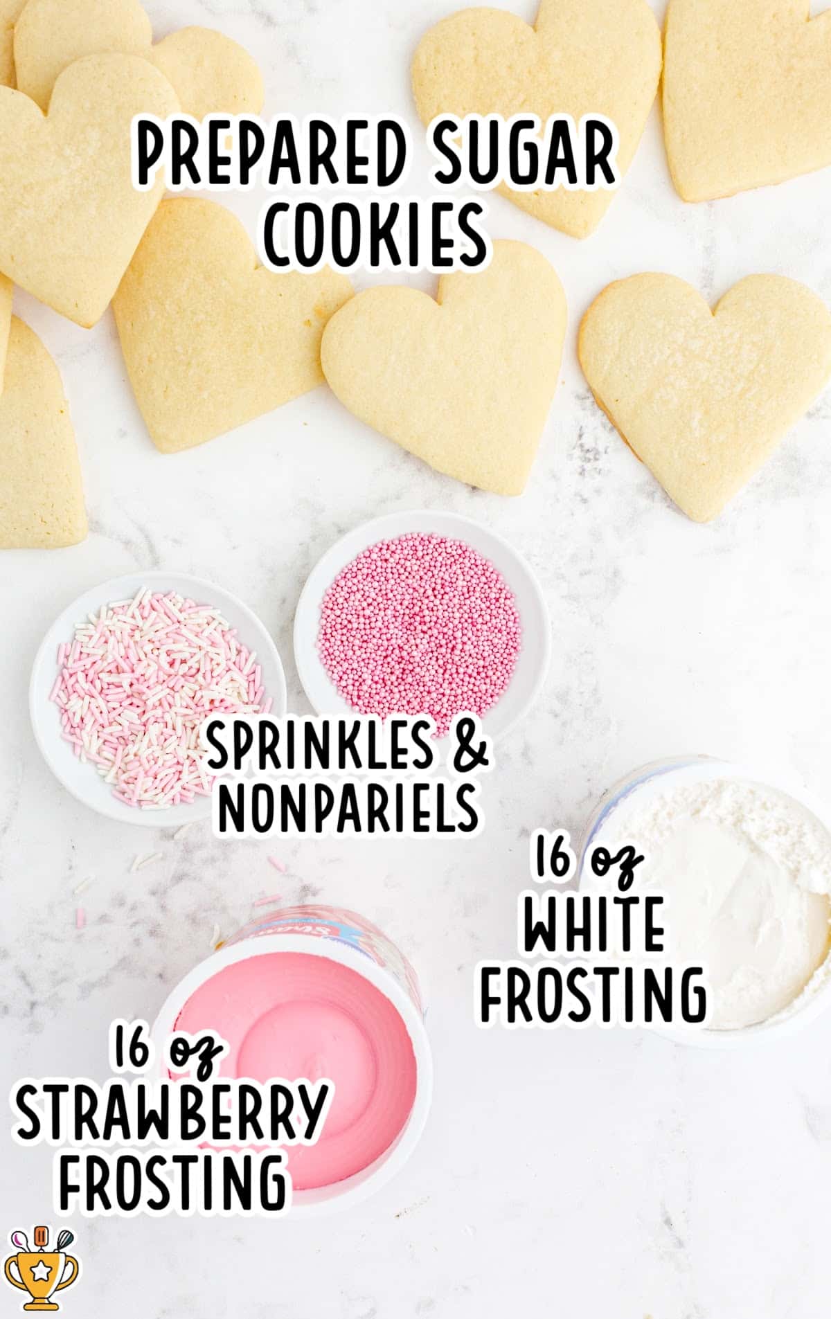 ingredients for making Valentine Sugar Cookies