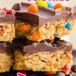 a stack of No Bake Monster Cookies