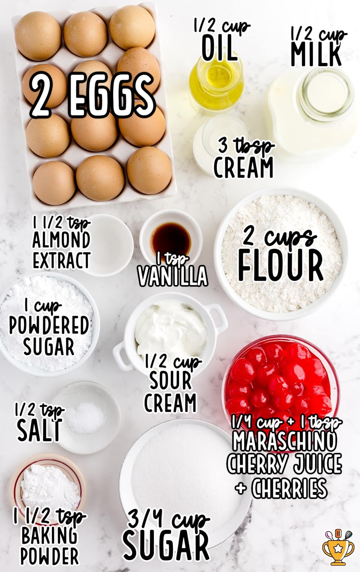ingredients for making Cherry Bread