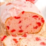 Cherry Bread with a cut piece