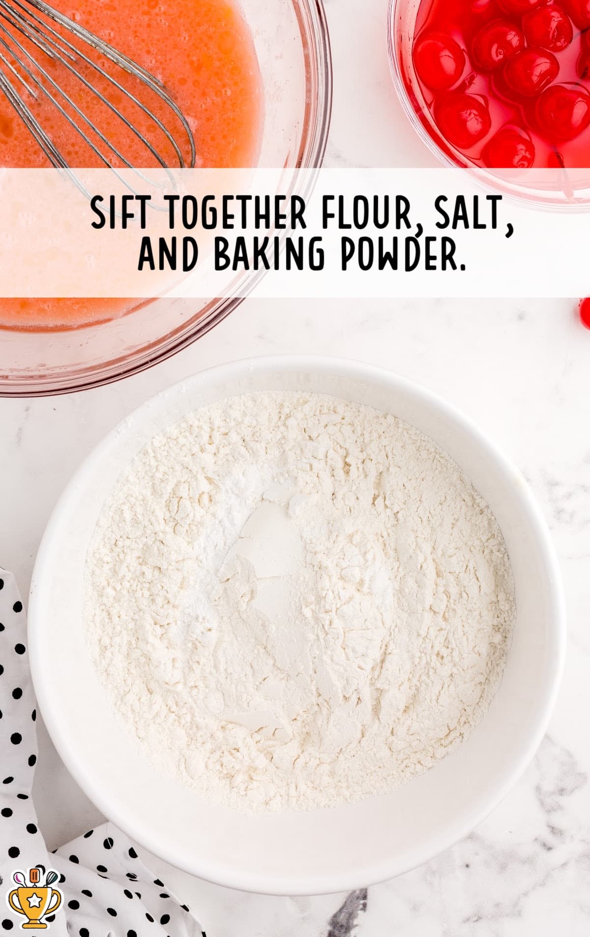 flour, salt and baking powder mixed together
