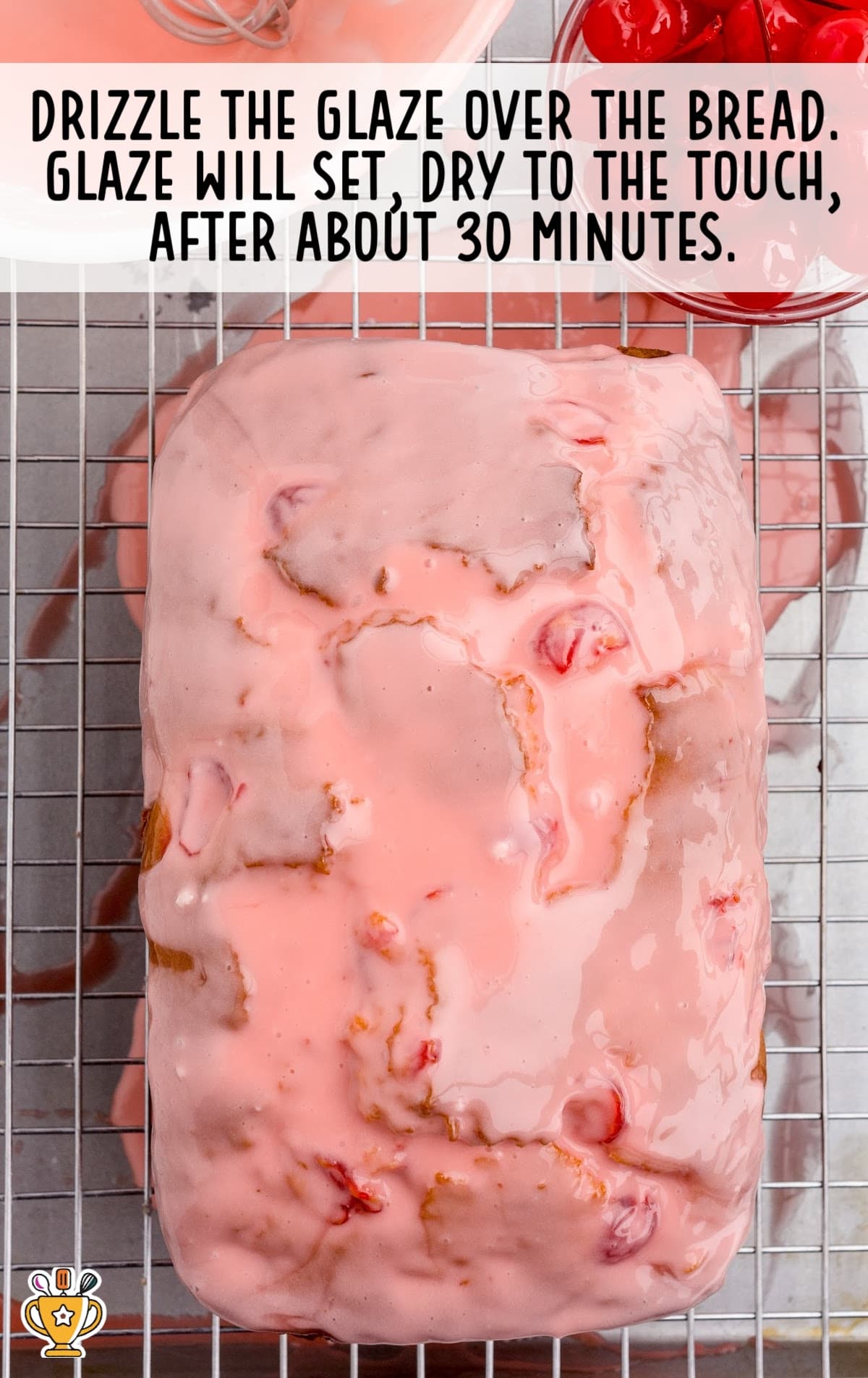 Cherry Bread with glaze on top