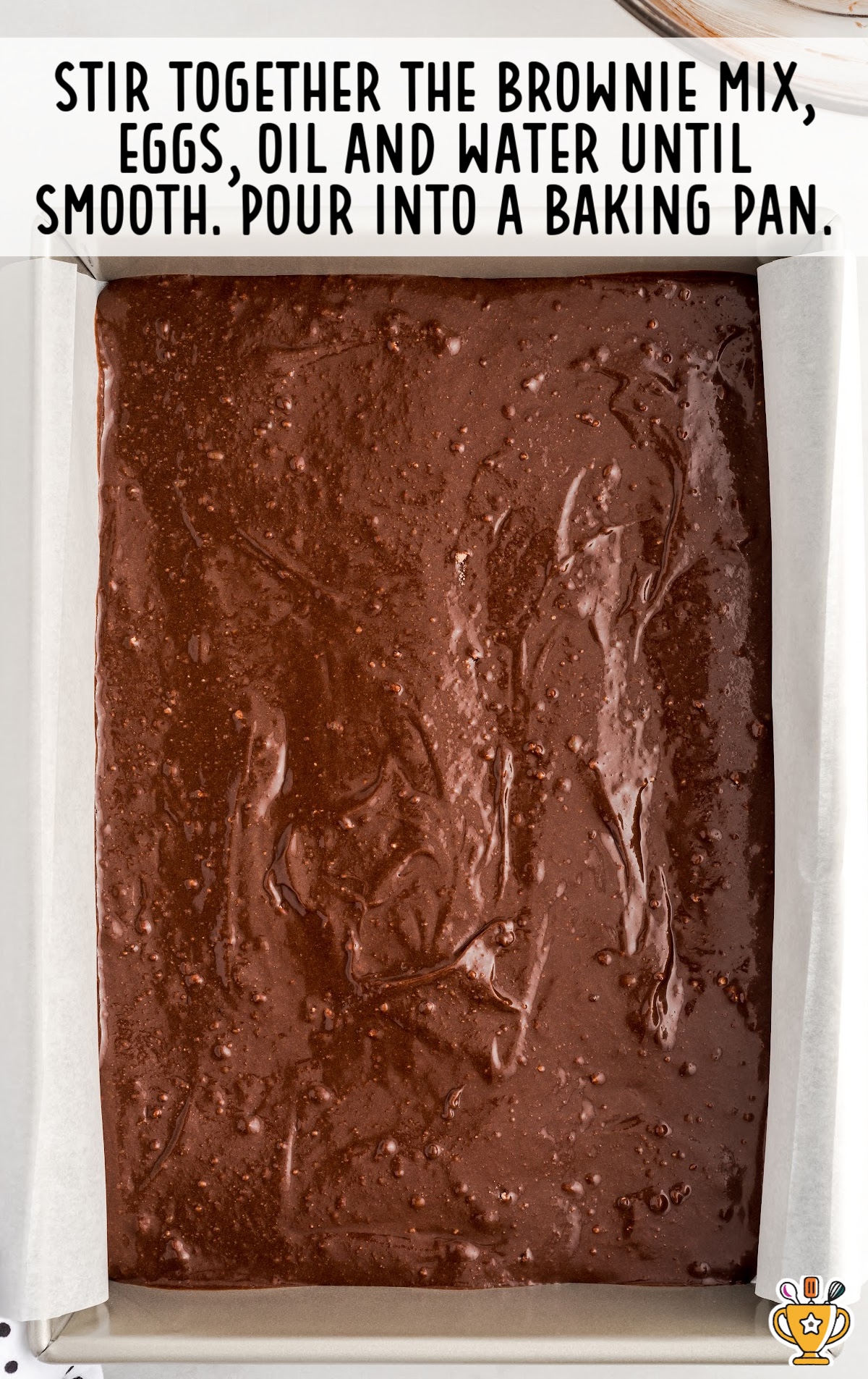 A pan of brownie batter.