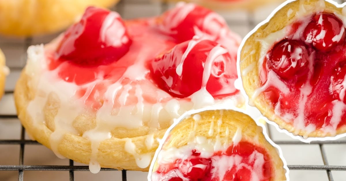a close up photo of Cherry Danish