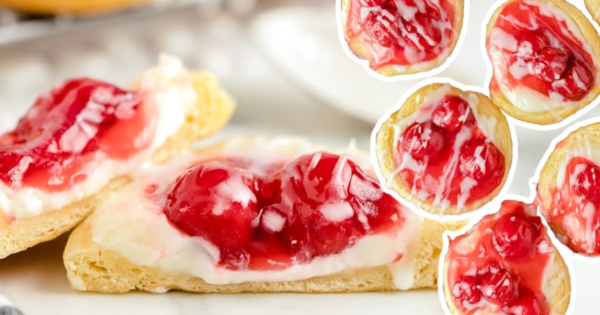 a close up photo of Cherry Danish