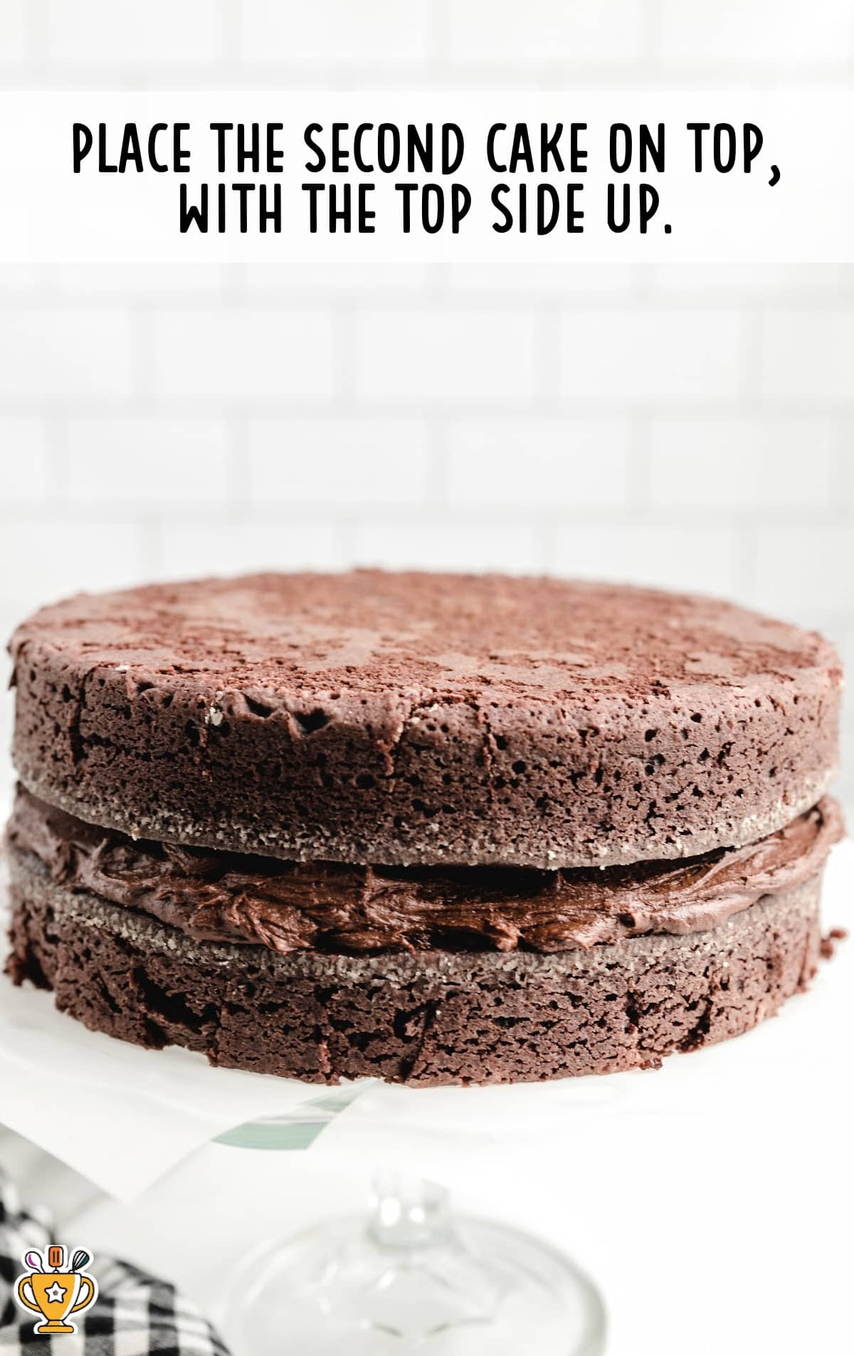 two cakes placed one on top of the other