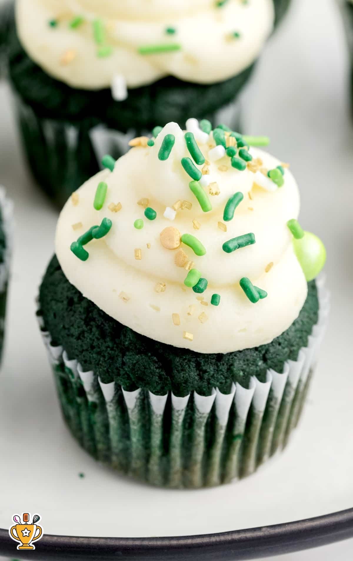 a Green Cupcake on a plate