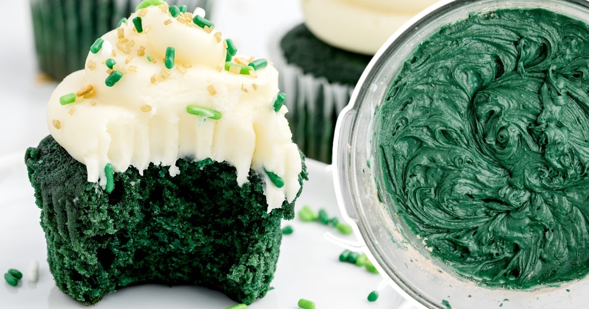 a Green Cupcake and some Green Cupcakes mixture in a bowl