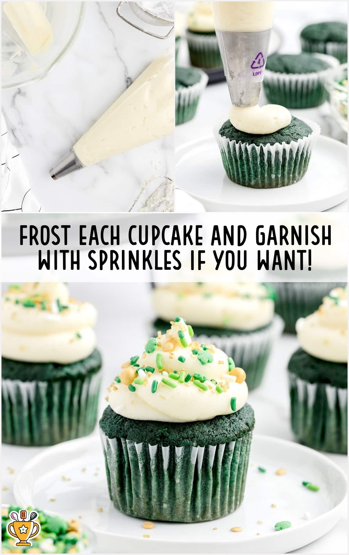 a Green Cupcake on a plate