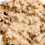 Hamburger Gravy with mashed potatoes