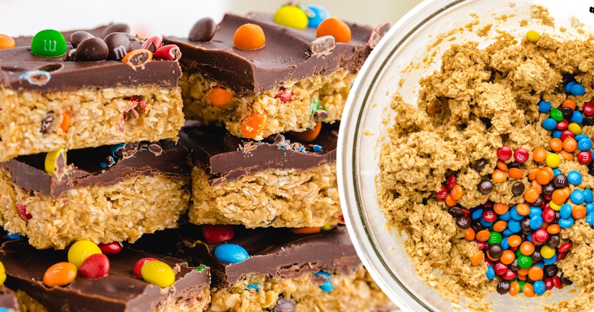 a bunch of No Bake Monster Cookies