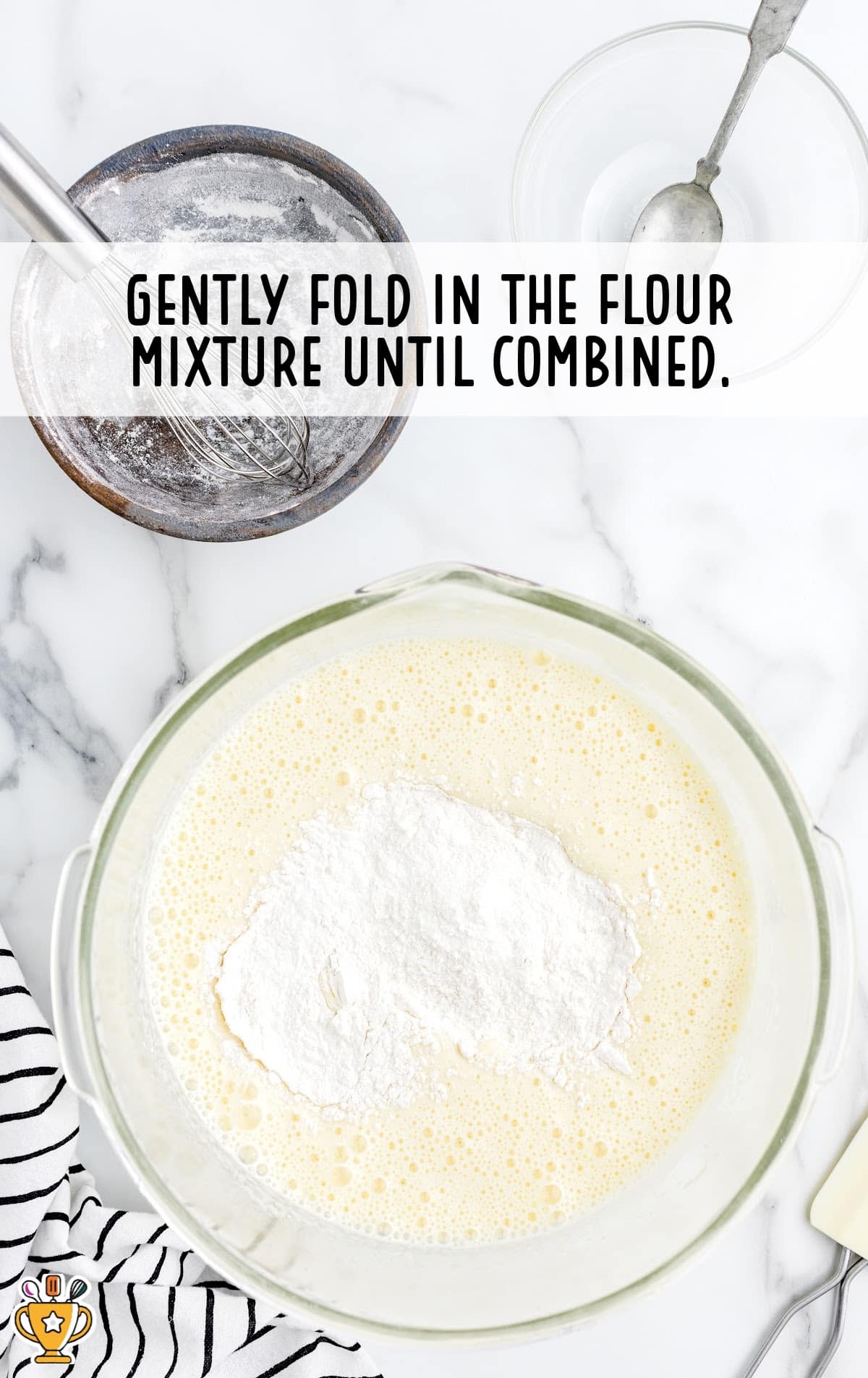 flour mixture added in a bowl