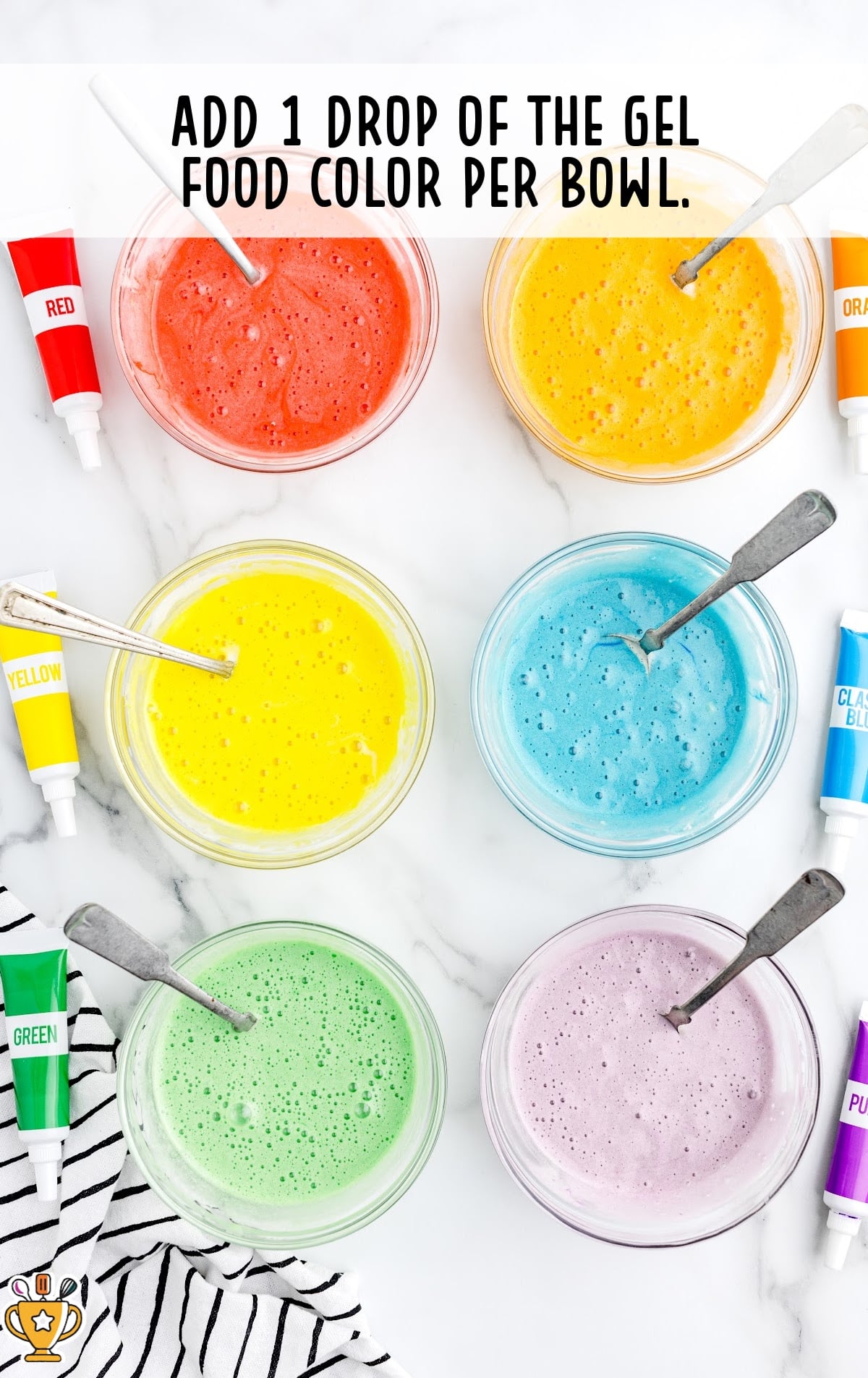 bowls with different food colors