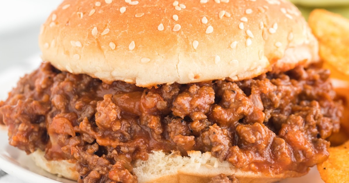 a close up photo of Homemade Sloppy Joes