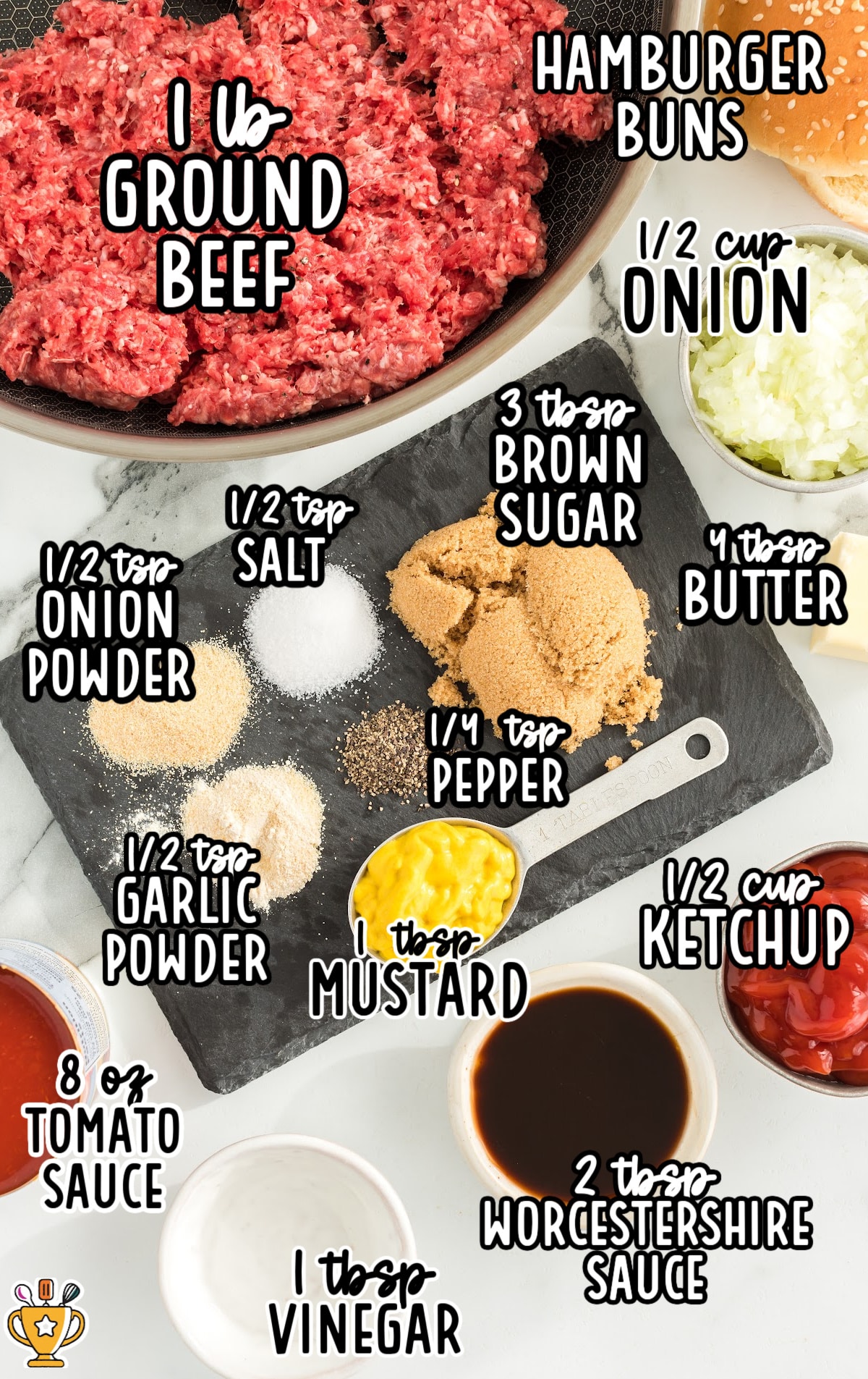 ingredients for making Homemade Sloppy Joes