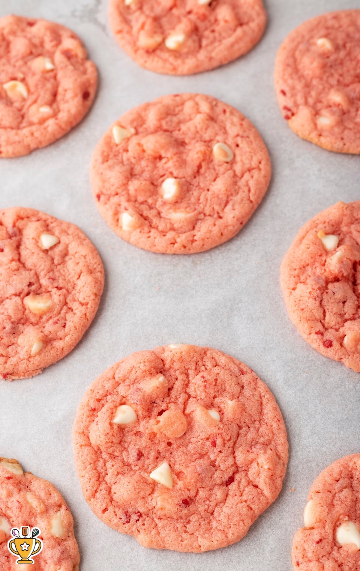 a bunch of Strawberry Cake Mix Cookies