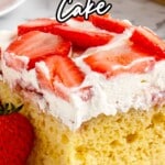 a piece of Strawberry Tres Leches Cake