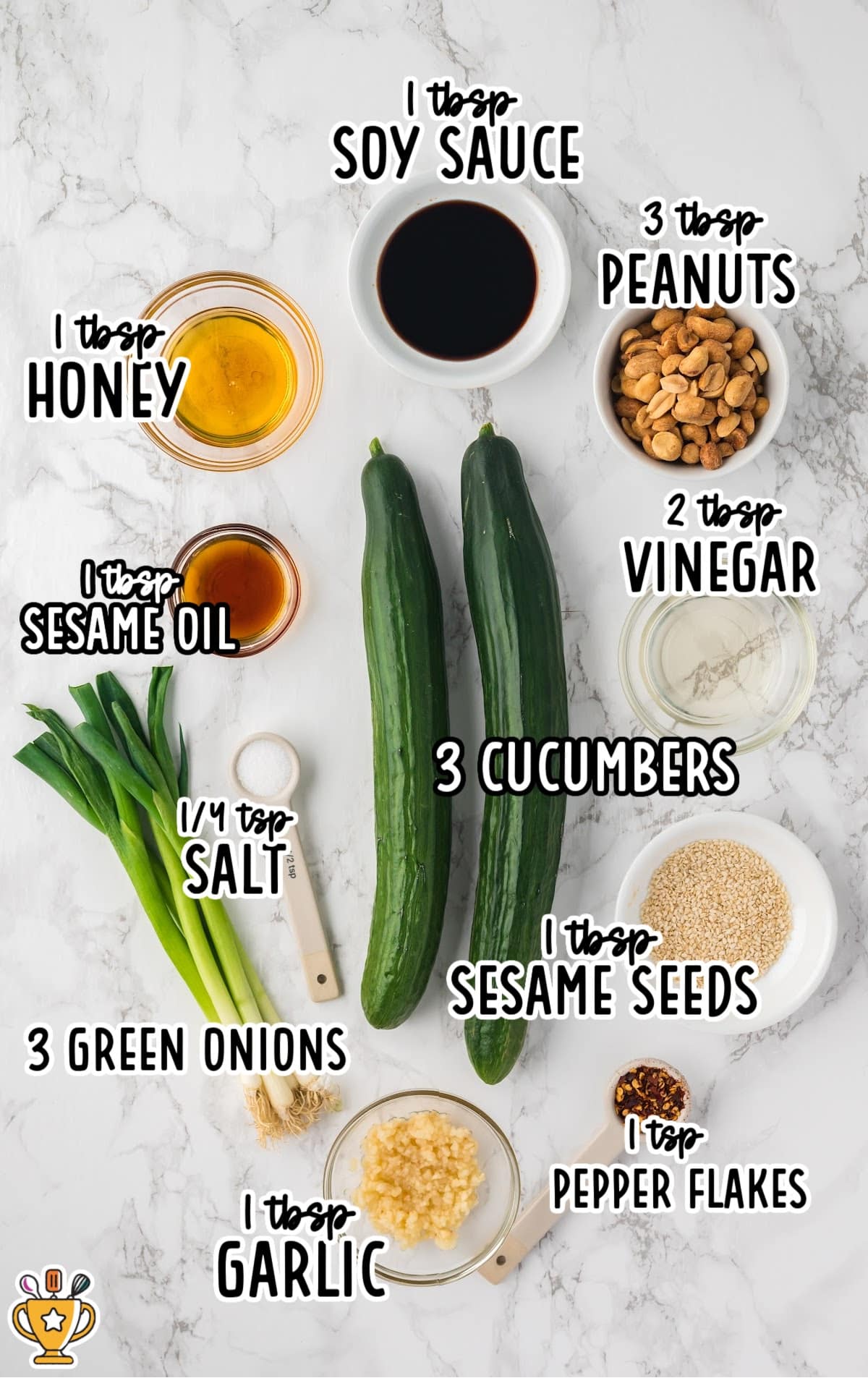 ingredients for making Asian Cucumber Salad
