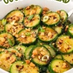 Asian Cucumber Salad in a bowl