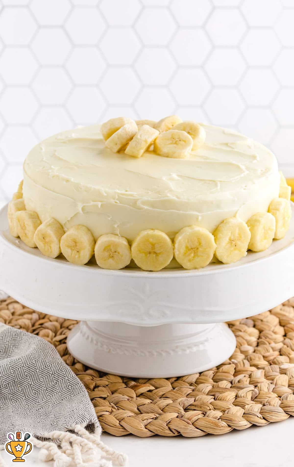 a Banana Cake on a cake stand