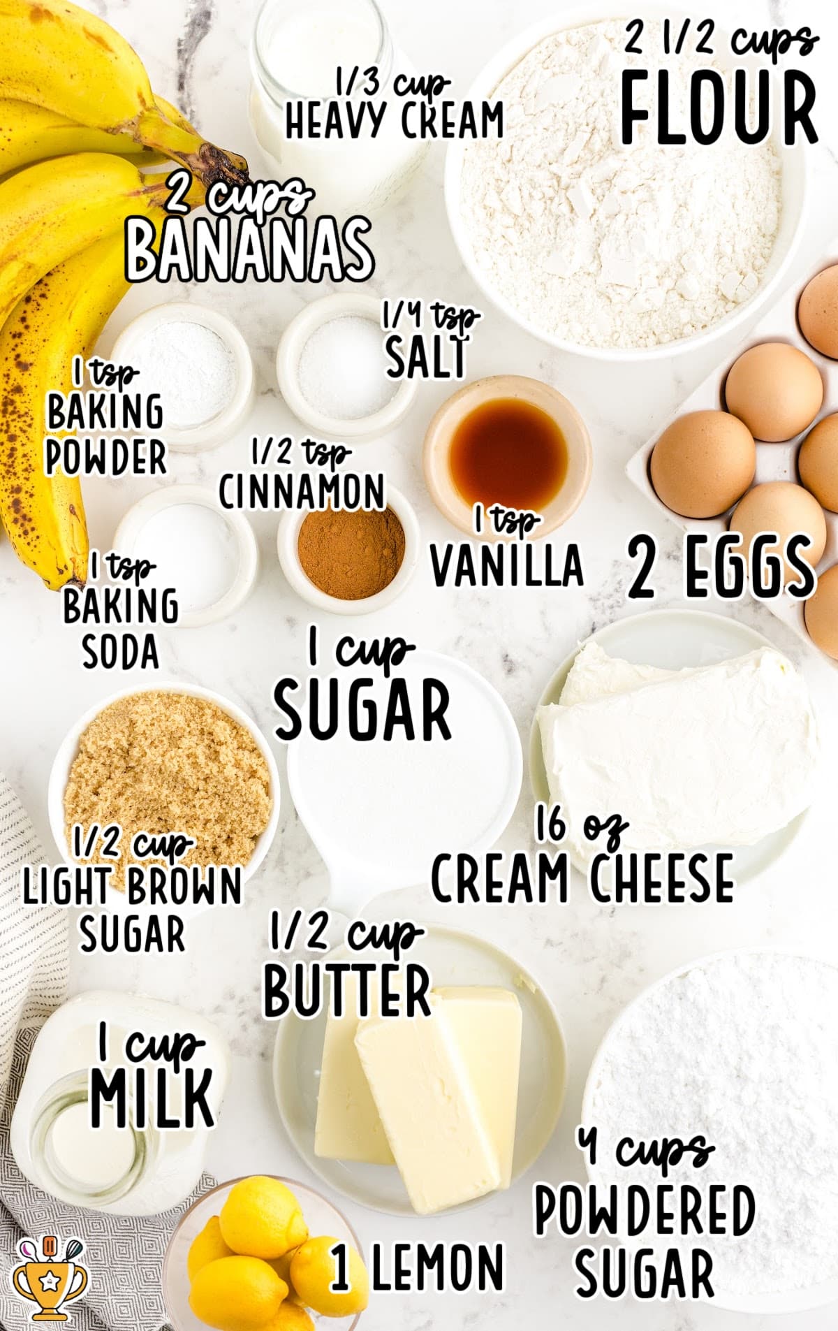 ingredients for making Banana Cake Recipe
