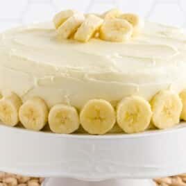 a Banana Cake on cake stand