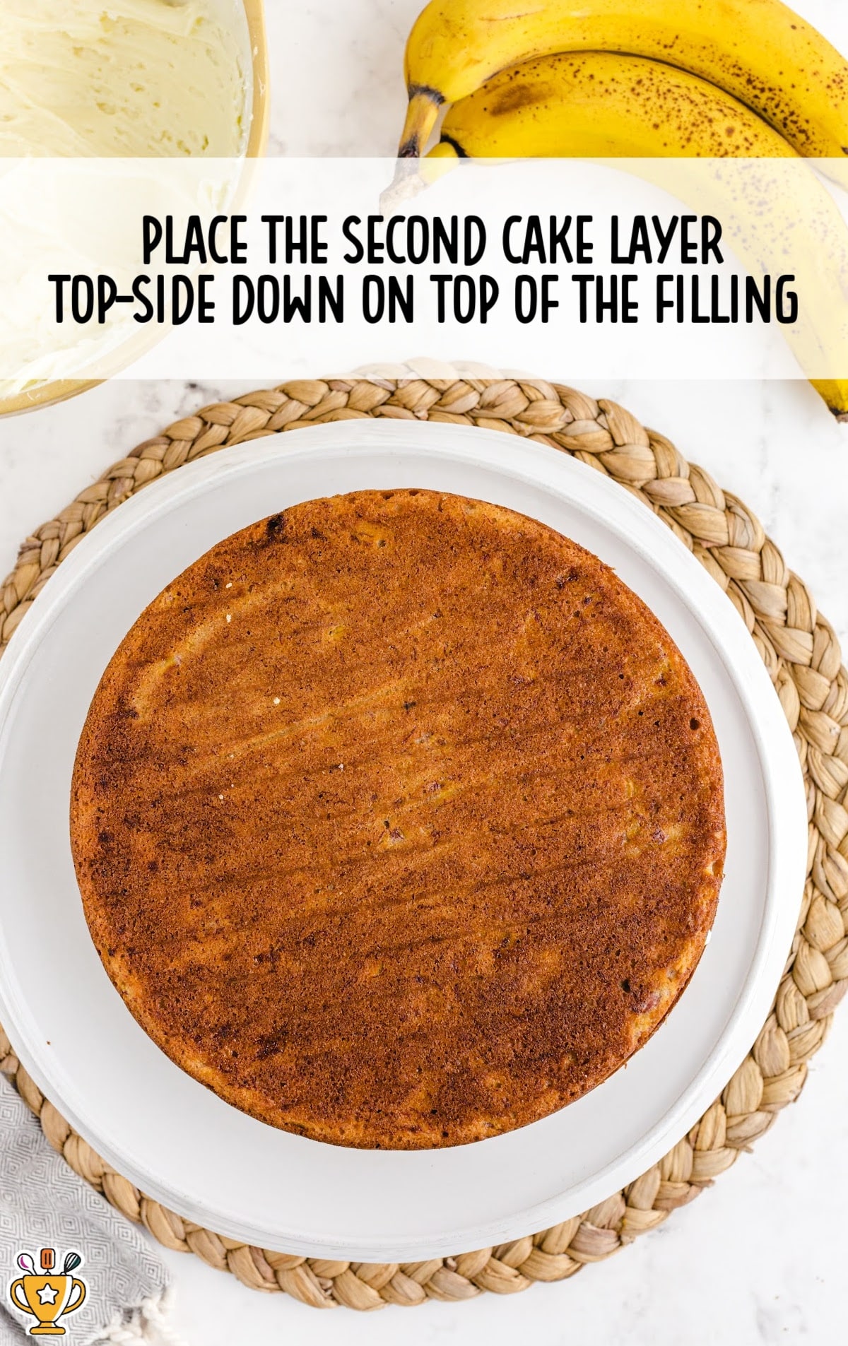 a second layer placed on top of the filling