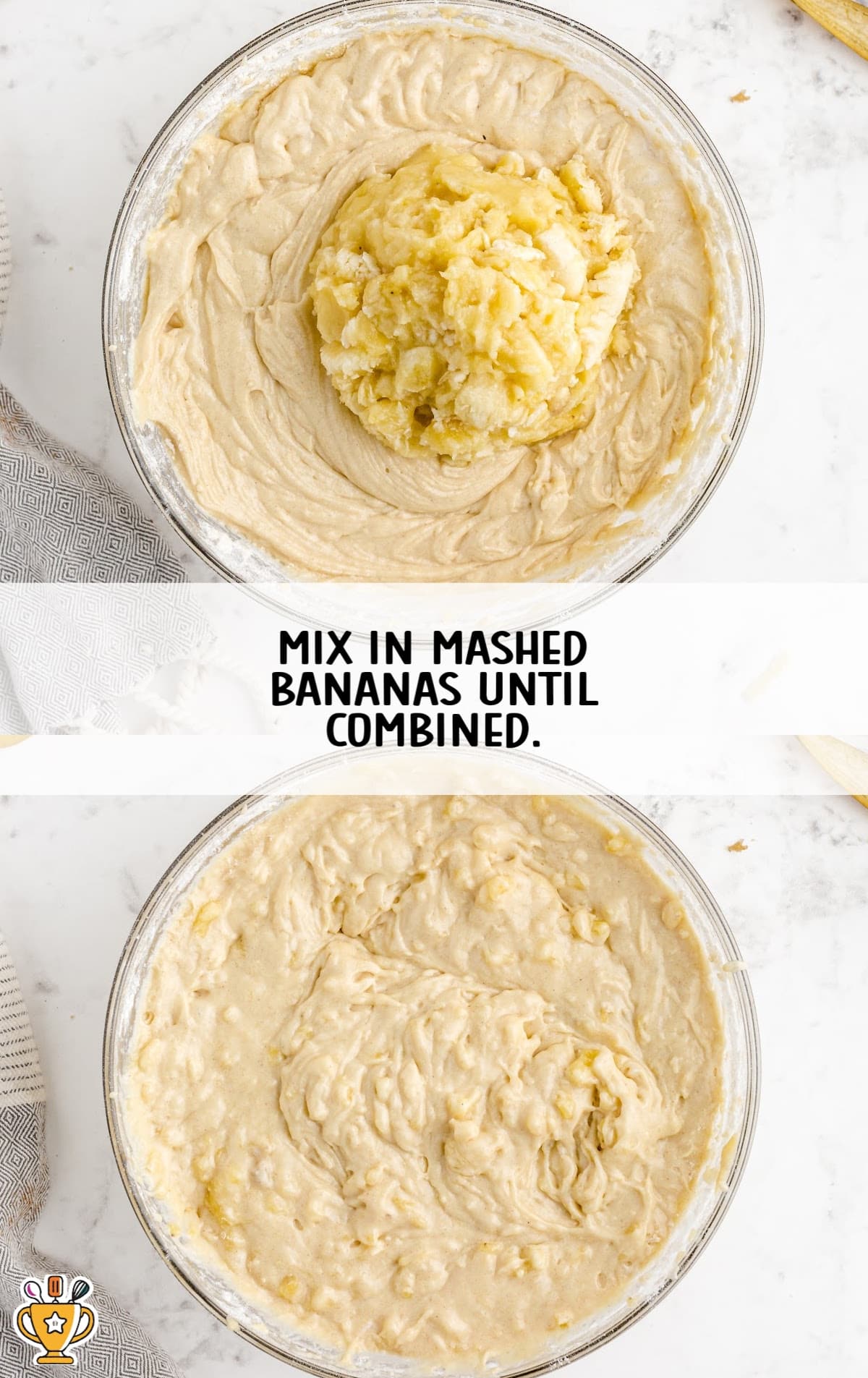 mashed bananas in bowls