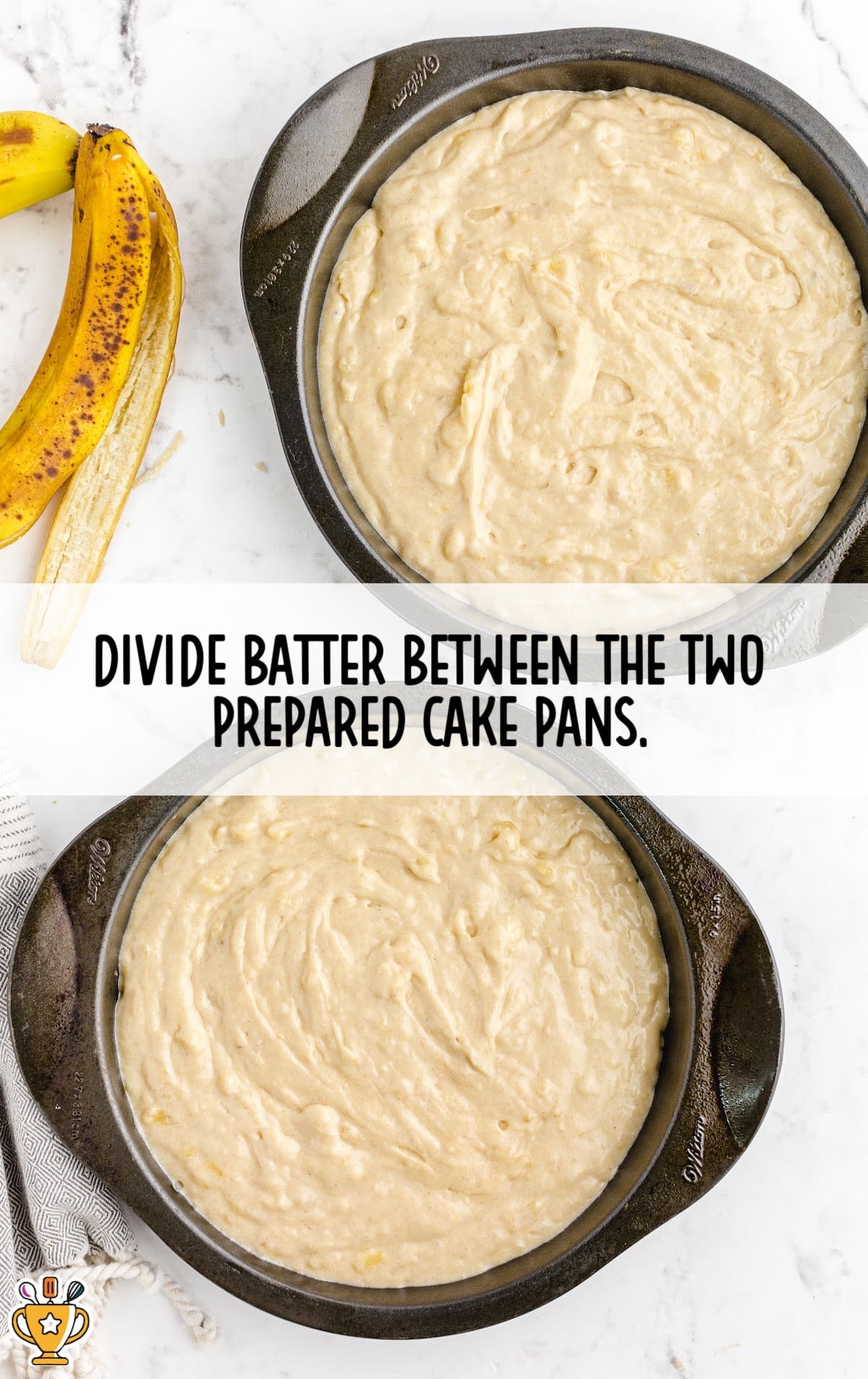 batter in two cake pans
