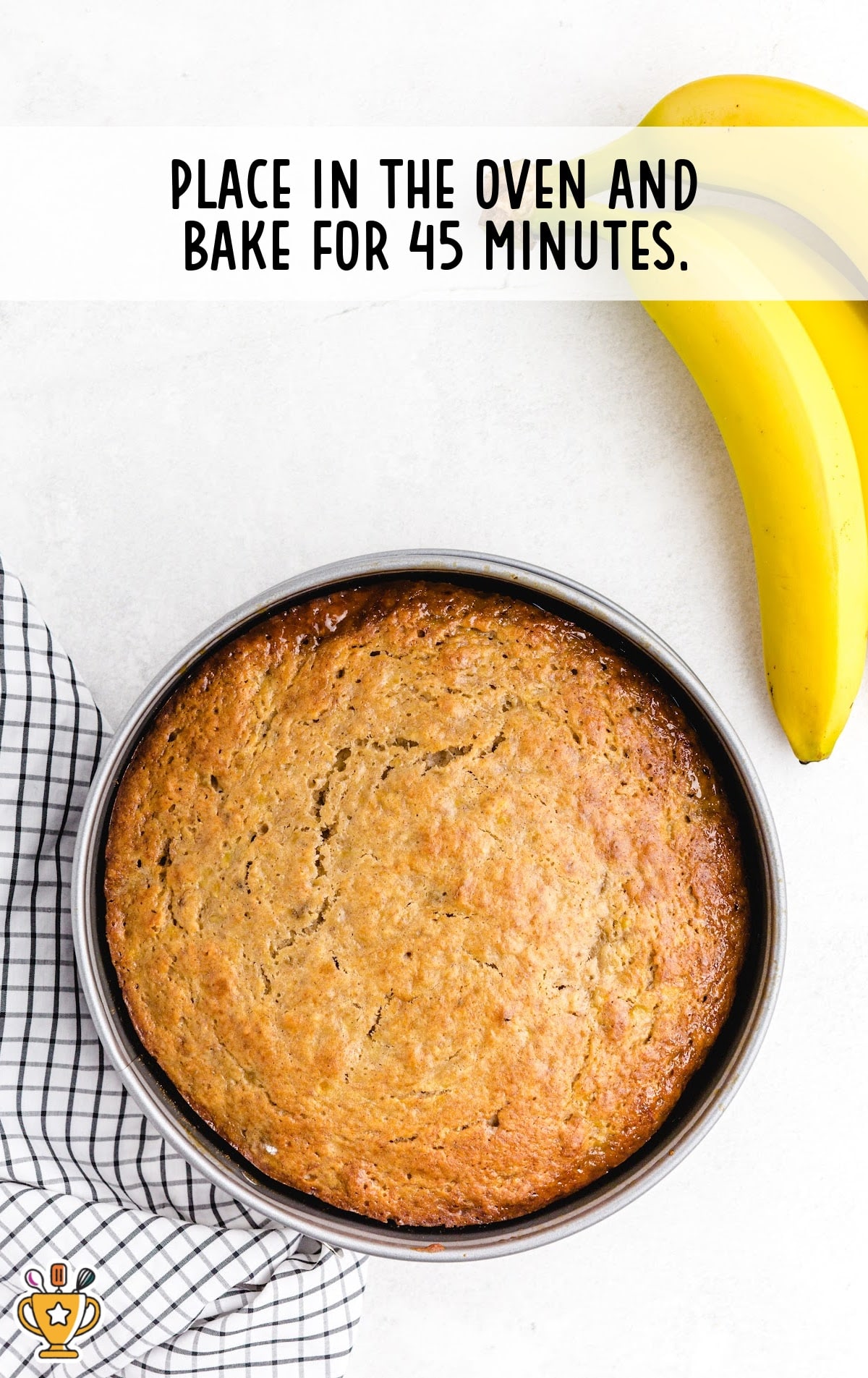 baked Banana Upside Down Cake in a baking pan