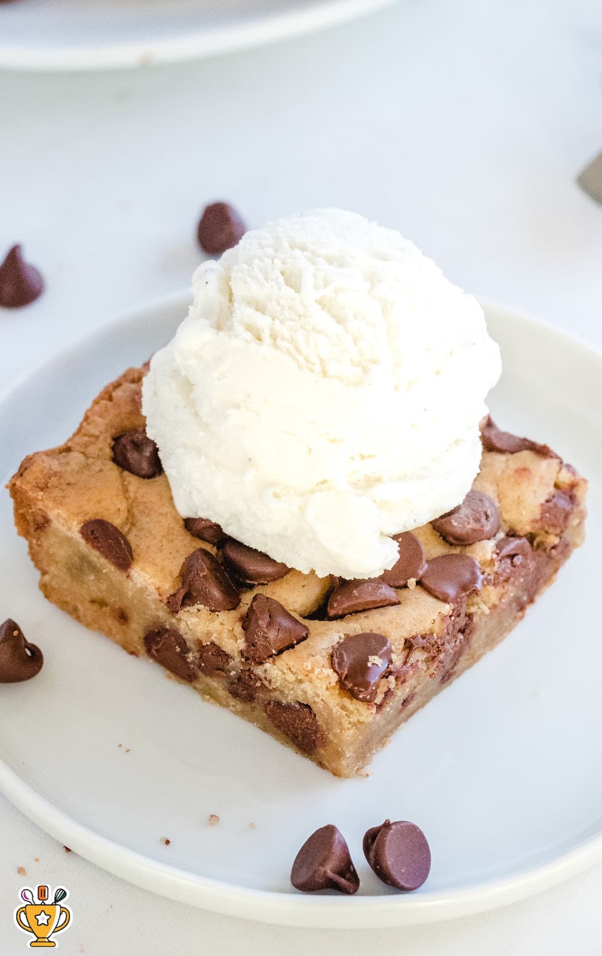 a piece of Blondies on a plate